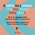 Royal Conservatoire The Hague - Auditions 2016